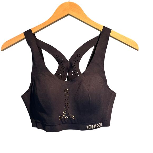 Victoria Sport sports bra navy color size 34B Cutout details curved racerback - Picture 1 of 6
